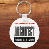 Porte-clés Propriété D'Un Architecte (Recto)