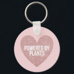 Porte-clés Propulsé par une citation végétalienne plante<br><div class="desc">Porte - clé mignon avec une nourriture rose rousse gribouille en forme de coeur avec la citation : "Powered by plantes". Fabrique un petit cadeau pour les filles végétaliennes ou les gourmets plantes.</div>