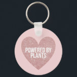 Porte-clés Propulsé par une citation végétalienne plante<br><div class="desc">Porte - clé mignon avec une nourriture rose rousse gribouille en forme de coeur avec la citation : "Powered by plantes". Fabrique un petit cadeau pour les filles végétaliennes ou les gourmets plantes.</div>