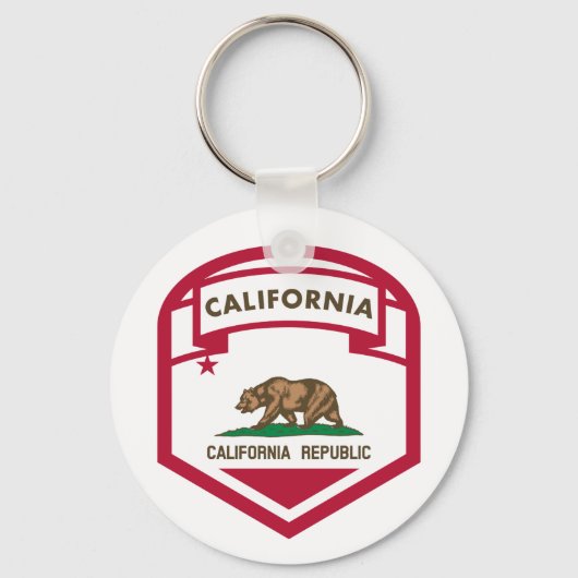 Porte-clés Protection du drapeau de l'État de Californie (Recto)