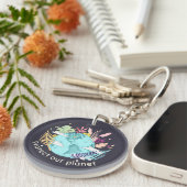 Porte-clés Protégeons notre planète - Jour de la Terre (Textu (Devant Droit)