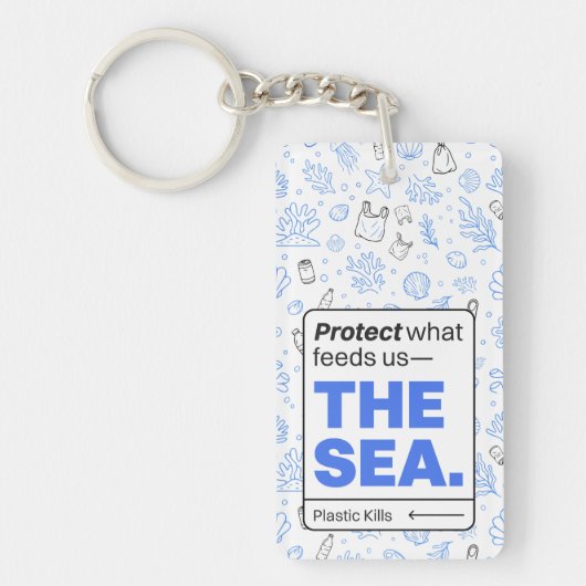 Porte-clés Protéger ce qui nous nourrit : la mer | Pollution (Devant)