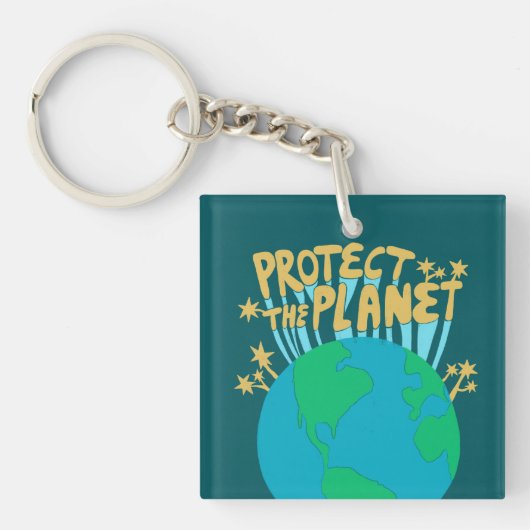 Porte-clés PROTÉGER LA PLANÈTE SAVE EARTH Eco Green (Devant)