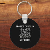 Porte-clés Protéger les enfants, pas les élites (Recto)