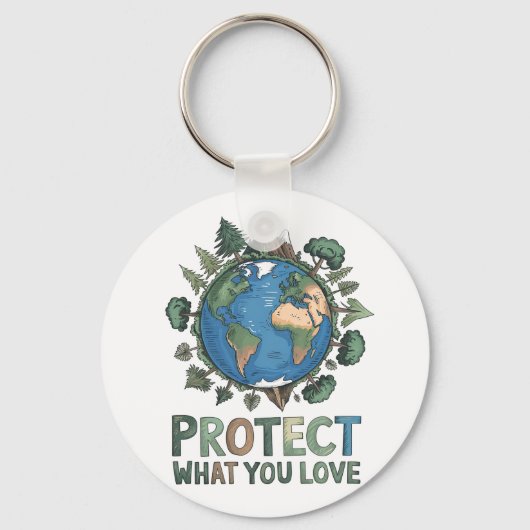 Porte-clés Protégez ce que vous aimez" Conception De l'enviro (Recto)