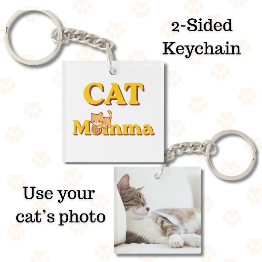 Porte-clés Proud Cat Momma Mother's Day Double-Sided 