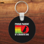 Porte-clés Proud Parent Of A Dramatic Dog Silhouette Retro De (Recto)