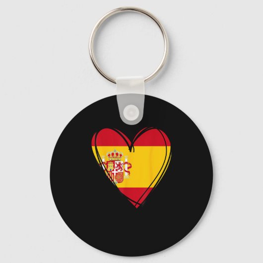 Porte-clés Proud Spanish Boy Girl Aunt Dad Mom Spain Flag Hea (Recto)