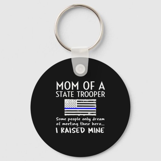 Porte-clés Proud State Trooper Mom Mother Thin Blue Line Amer (Recto)