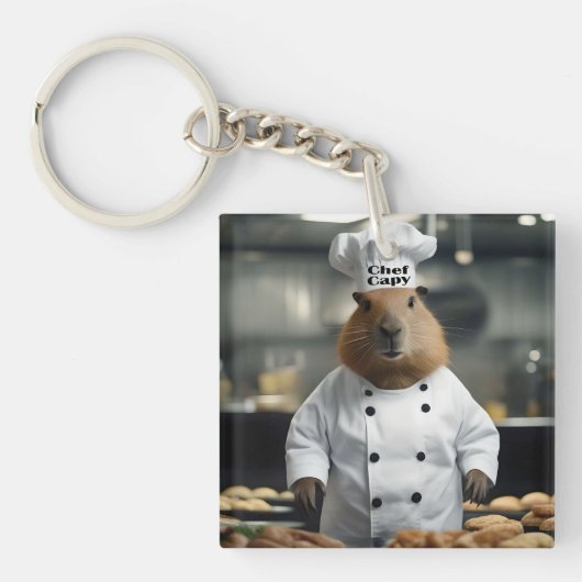 Porte-clés Prouesse en Pâtisserie : Le Capybara Culinaire (Devant)