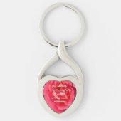 Porte-clés Proverbes 31:25 Rose rouge Custom Bible Verse Coeu (Devant)
