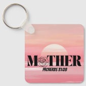 Porte-clés Proverbes 31:28 Porte - clé Rose (Recto)