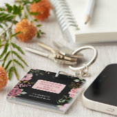Porte-clés Proverbes 31 écriture rose et noir (Devant Droit)