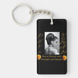 Porte-clés Proverbes 31 Femme Noir, Jaune et Gris Porte - clé