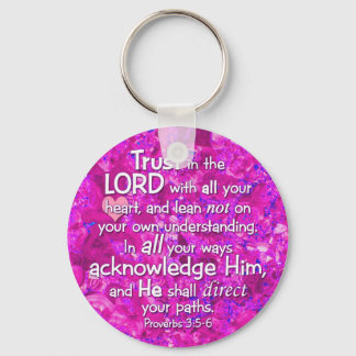 Porte-clés Proverbes 3:5-6 Confiance dans le Seigneur Bible V