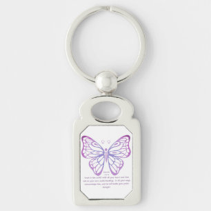 Porte-clés Proverbes 3:5,6 Écriture Inspiration Papillon