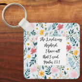 Porte-clés Psalm 23:1 Floral Keychain (Recto)