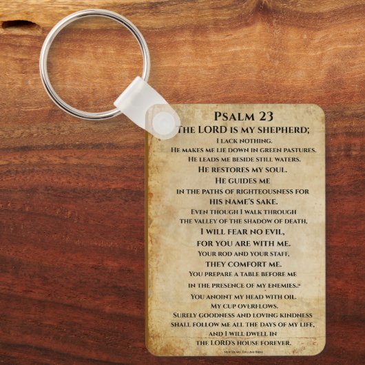 Porte-clés Psalm 23 { NHEB version.} (Recto)
