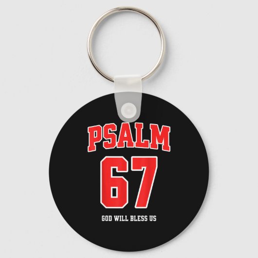 Porte-clés Psalm 67 God Will Bless Us Varsity Number 67 (Recto)
