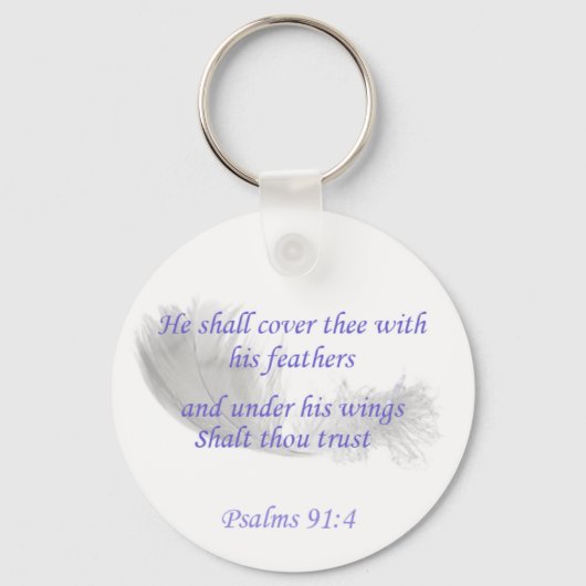 Porte-clés Psalms 91:4 He shall cover thee with his feathers (Recto)