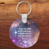 Porte-clés Psaume 34:4 (Recto)