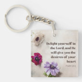 Porte-clés Psaume 37:4 Plaisir dans le Seigneur, verset de la (Devant)