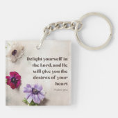 Porte-clés Psaume 37:4 Plaisir dans le Seigneur, verset de la (Dos)