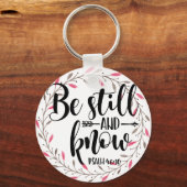 Porte-clés Psaume 46:10 Être encore et connaître (Recto)