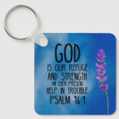 Porte-clés Psaume 46:1 Bible chrétienne Verse Art (Recto)