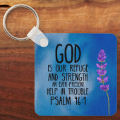 Porte-clés Psaume 46:1 Bible chrétienne Verse Art (Recto)