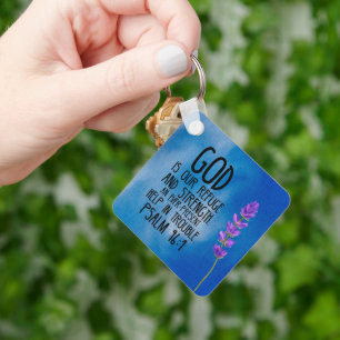 Porte-clés Psaume 46:1 Bible chrétienne Verse Art