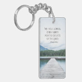 Porte-clés Psaume 84:2 Cours du Seigneur, Écriture (Devant gauche)