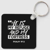 Porte-clés Psaume 91:2 - Mon Refuge et ma forteresse chrétien (Dos)
