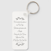 Porte-clés Psaume 91 Bible chrétienne Feuille botanique Verse (Verso)