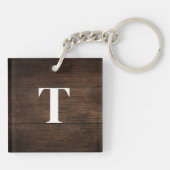 Porte-clés Psaume rustique 86:15 Écriture Customisée Monogram (Dos)