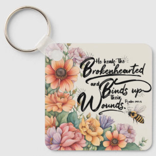 Porte-clés Psaumes 147:3 Bible chrétienne Verse Image