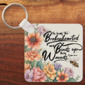 Porte-clés Psaumes 147:3 Bible chrétienne Verse Image (Recto)