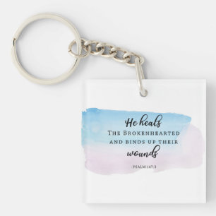 Porte-clés psaumes bible verset chrétien foi Dieu aquarelle