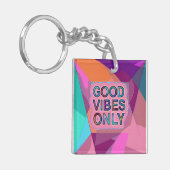 Porte-clés Psychedelic "Good Vibes Only" Text Graphic (Devant gauche)