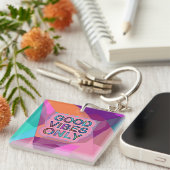 Porte-clés Psychedelic "Good Vibes Only" Text Graphic (Devant Droit)