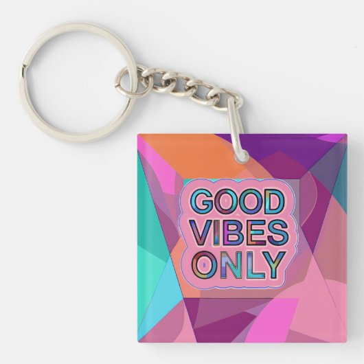 Porte-clés Psychedelic "Good Vibes Only" Text Graphic (Devant)