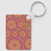 Porte-clés Psychedelic Neon Mandala Swirl Pattern (Verso)