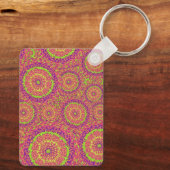 Porte-clés Psychedelic Neon Mandala Swirl Pattern (Verso)