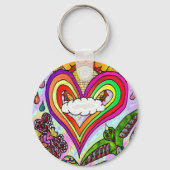 Porte-clés Psychédélic Rainbow Heart (Recto)