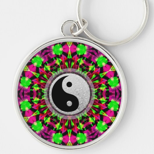Porte-clés Psychédélique géométrique Yin Yang Porte - clé (Devant)