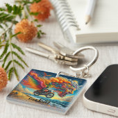 Porte-clés Psychedélique Motorcycle Dreamscape (Devant Droit)