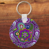 Porte-clés Psychédélique violet Paisley (Recto)