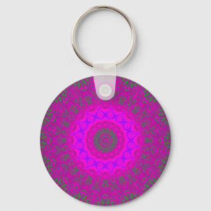 Porte-clés Psychokinèse Purple Abstrait Mandala Porte - clé