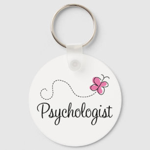 Porte-clés Psychologue du papillon rose mou