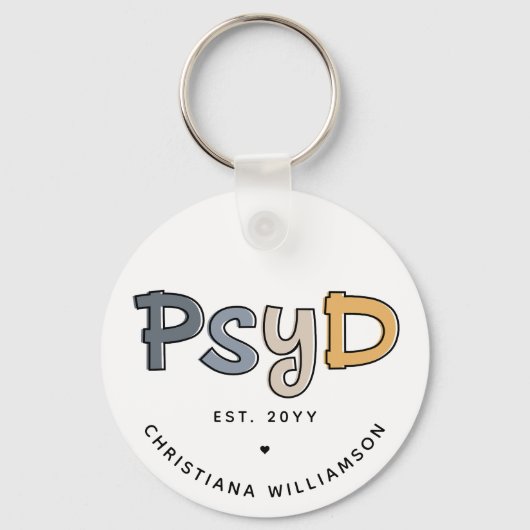 Porte-clés Psychologue PsyD sur mesure (Recto)